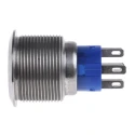 RS PRO Illuminated Push Button Switch Momentary Panel Mount 22.2 mm Cutout DPDT Blue LED IP67 250V AC 175-9251