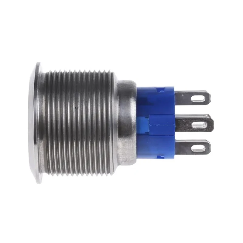 RS PRO Illuminated Push Button Switch Momentary Panel Mount 22.2 mm Cutout DPDT Blue LED IP67 250V AC 175-9251