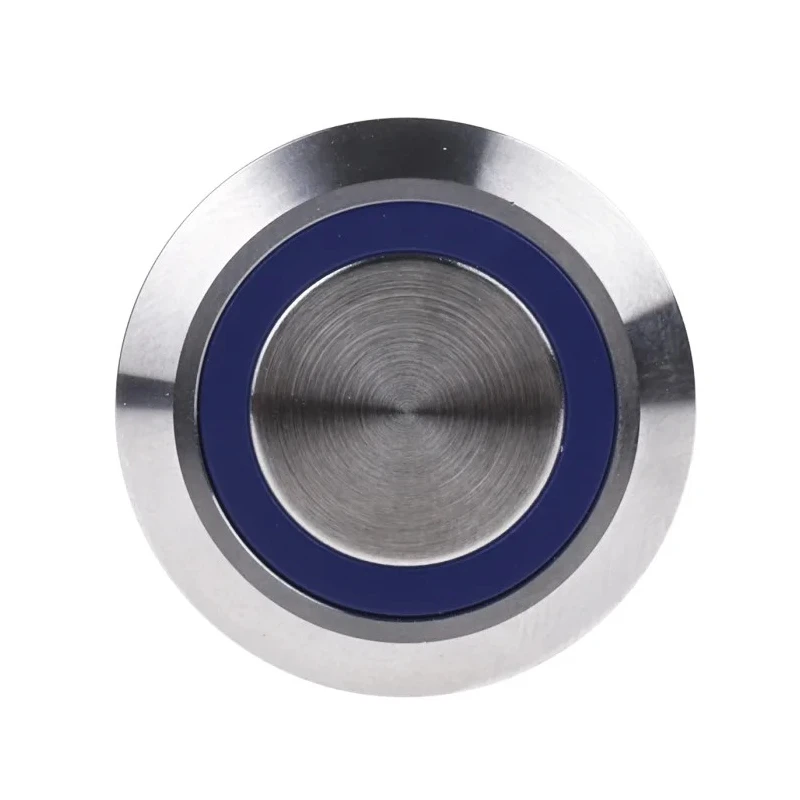 RS PRO Illuminated Push Button Switch Momentary Panel Mount 22.2 mm Cutout DPDT Blue LED IP67 250V AC 175-9251