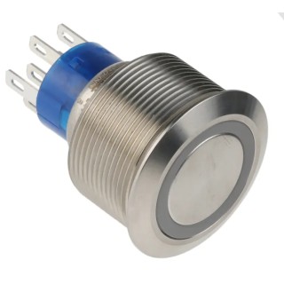 RS PRO Push Button Switch, Latching, Panel Mount, SPDT, IP67, 25.2 mm Cutout, 250 V AC, 3-5A Switch Contact Current 175-9265