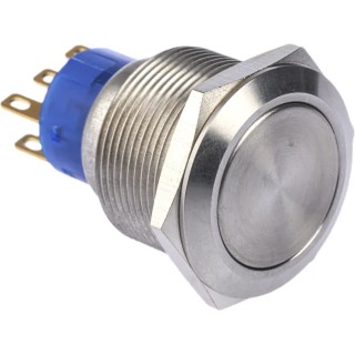 RS PRO Push Button Switch Momentary Panel Mount DPDT IP67 Rated 22.2 mm Cutout 250 V 3, 5A 175-9271