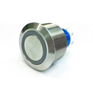 RS PRO Illuminated Momentary Push Button Switch, Panel Mount, 25.2 mm Cutout, DPDT, White LED, IP67, 250 V AC 250 V 175-9263