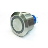 RS PRO Illuminated Momentary Push Button Switch, Panel Mount, 25.2 mm Cutout, DPDT, White LED, IP67, 250 V AC 250 V 175-9263