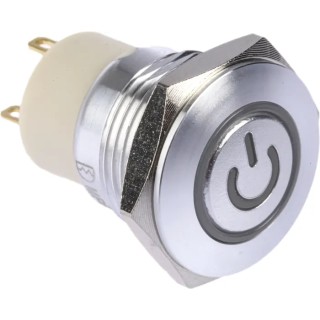 RS PRO Illuminated Push Button Switch, Latching, Panel Mount, 16 mm Cutout, SPST, Green LED, IP67 Rated, 36 V DC 175-9283