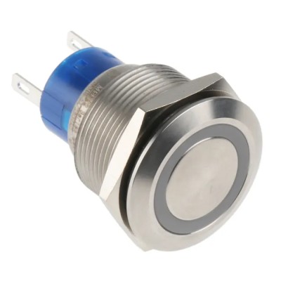 RS PRO Illuminated Push Button Switch, Latching, Panel Mount, 22.2 mm Cutout, SPDT, Yellow LED, IP67, 250 V AC, 3-5 175-9314