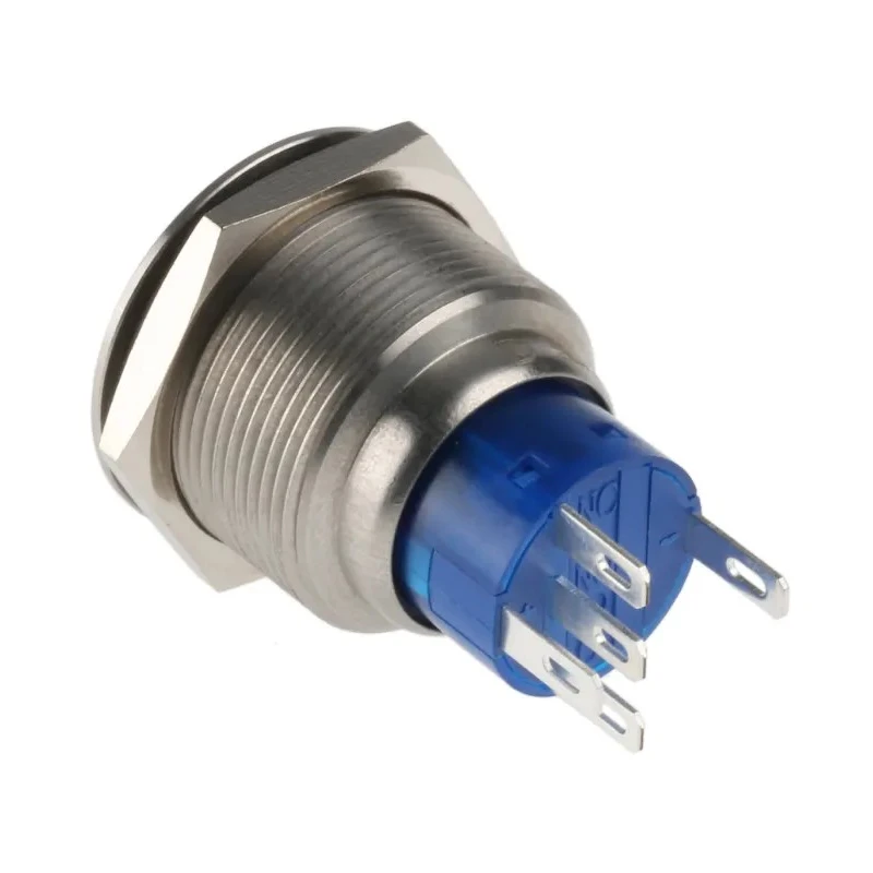 RS PRO Illuminated Push Button Switch, Latching, Panel Mount, 22.2 mm Cutout, SPDT, Yellow LED, IP67, 250 V AC, 3-5 175-9314