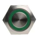 RS PRO Illuminated Momentary Push Button Switch Panel Mount DPDT Green LED IP67 250V 175-9252