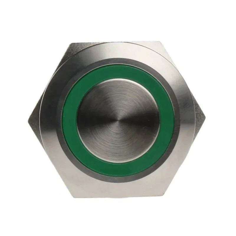 RS PRO Illuminated Momentary Push Button Switch Panel Mount DPDT Green LED IP67 250V 175-9252