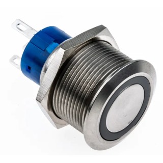 RS PRO Illuminated Push Button Switch, Momentary, Panel Mount, 22.2 mm Cutout, SPDT, Yellow LED, IP67, 250 V AC 3 175-9327