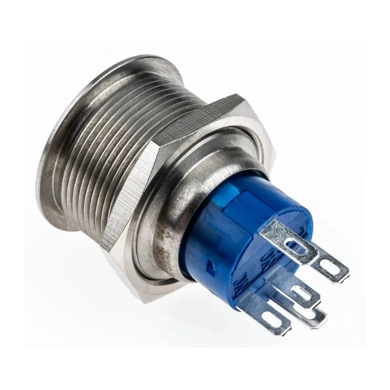RS PRO Illuminated Push Button Switch, Momentary, Panel Mount, 22.2 mm Cutout, SPDT, Yellow LED, IP67, 250 V AC 3 175-9327