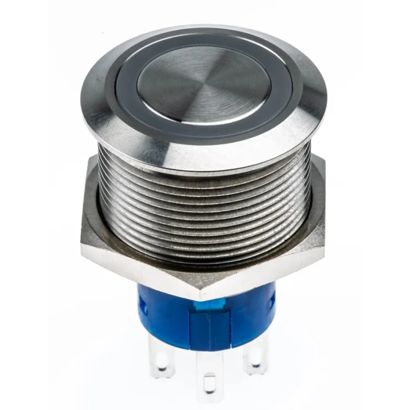 RS PRO Illuminated Push Button Switch, Momentary, Panel Mount, 22.2 mm Cutout, SPDT, Yellow LED, IP67, 250 V AC 3 175-9327