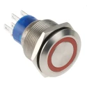 RS PRO Illuminated Momentary Push Button Switch Panel Mount DPDT Red LED IP67 250 V 175-9284