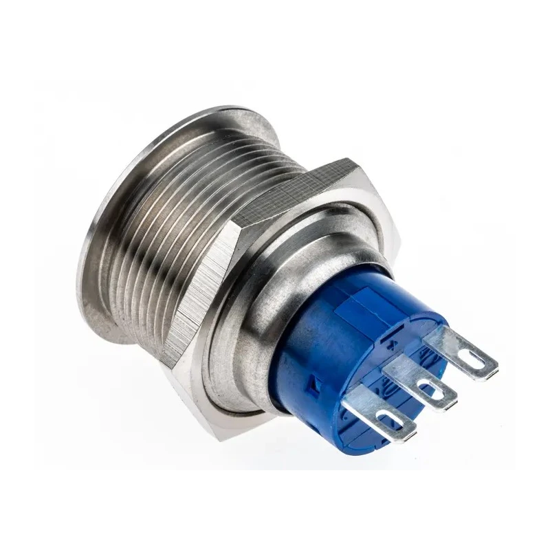 RS PRO Push Button Switch Momentary Panel Mount SPDT IP67 22.2 mm Cutout 250 V 3, 5A 175-9334
