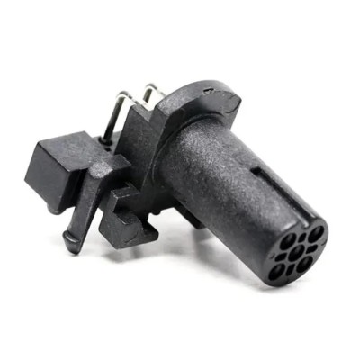 TE Connectivity Circular Connector 5 Contacts Panel Mount PCB M12 Socket Female IP68 125V 4A Right Angle T4145015051-001