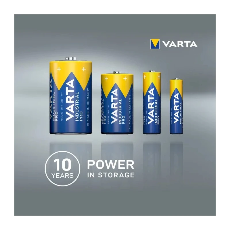 Varta Industrial Pro Alkaline AAA Battery 1.5 V, 1.25Ah Capacity, LR03 IEC Code, 10 Pack 4008496356652