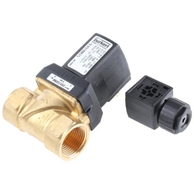 Burkert Solenoid Valve 2 Port Normally Closed DN 10 to 65 mm Brass Body 230V ac 221621