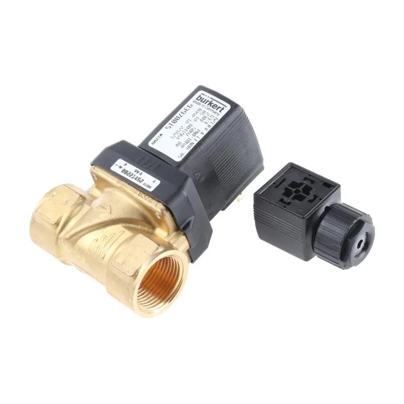 Burkert Solenoid Valve 2 Port Normally Closed DN 10 to 65 mm Brass Body 230V ac 221621