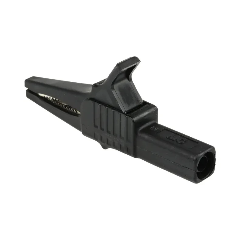 Staubli Black Crocodile Clip 32A Brass Contact Insulated Nylon 20mm Jaw Opening 66.9755-21