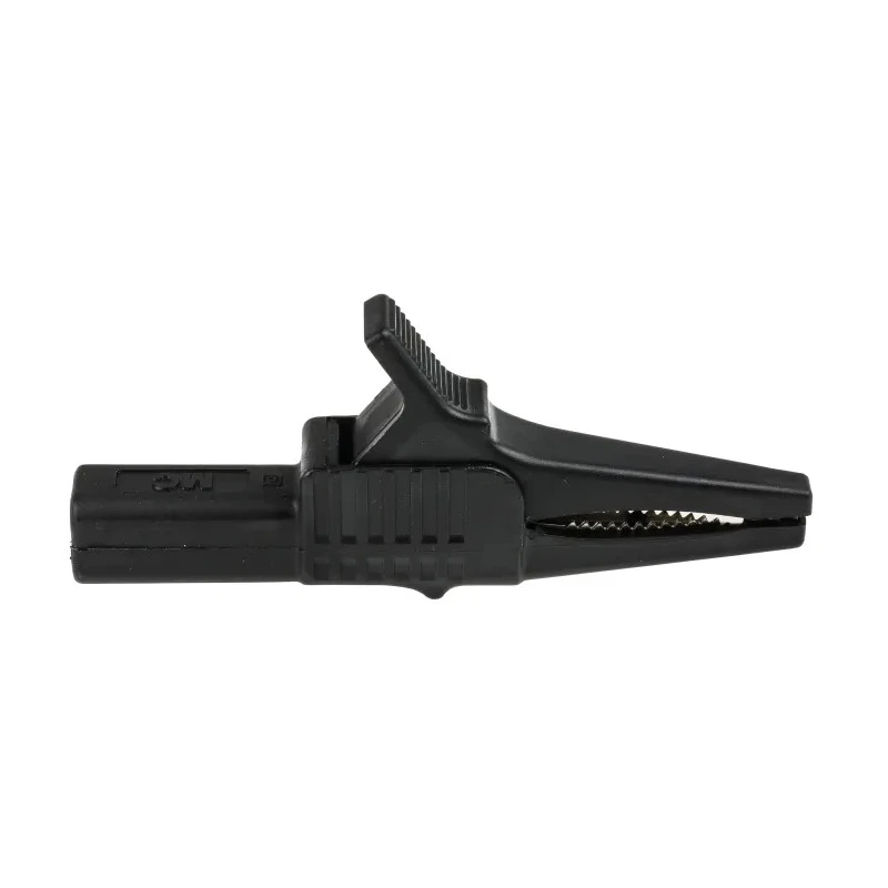 Staubli Black Crocodile Clip 32A Brass Contact Insulated Nylon 20mm Jaw Opening 66.9755-21