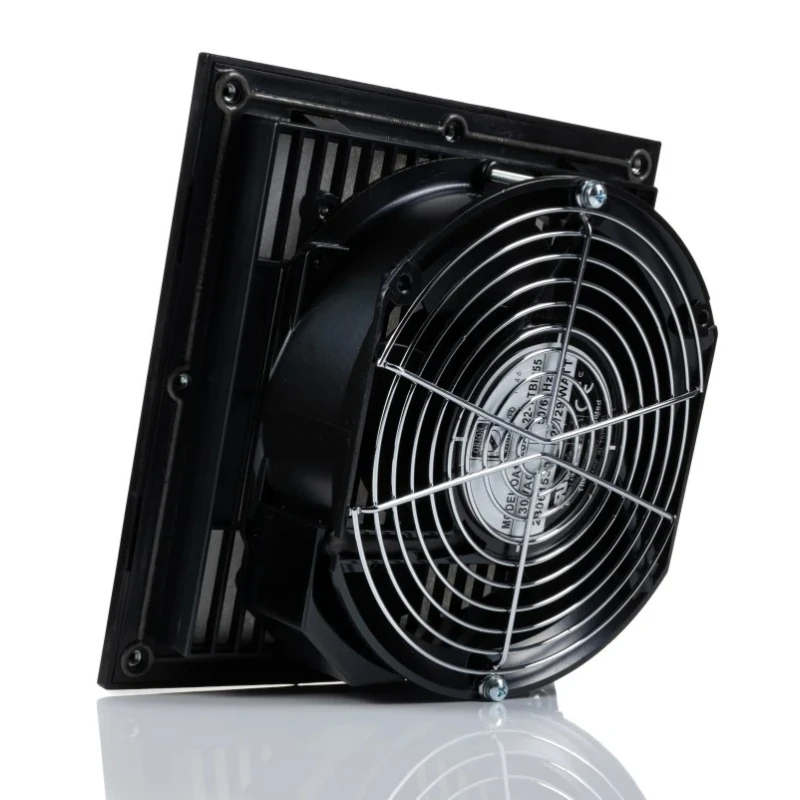 RS PRO 35W Filter Fan 230V AC, 239.6 m³/h Filtered, 399.3 m³/h Unimpeded, IP54, 204 mm x 204 mm, Ball Bearing IP54