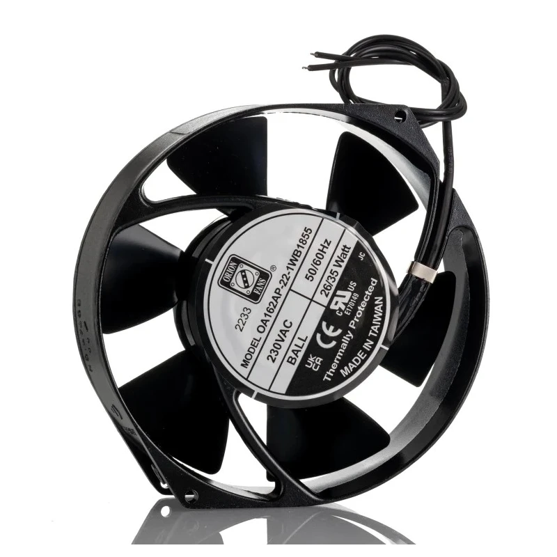 RS PRO Industrial Axial Fan 230V AC 42W 356.8 m³/h Airflow Dual Ball Bearing IP55 172mm Frame IP55