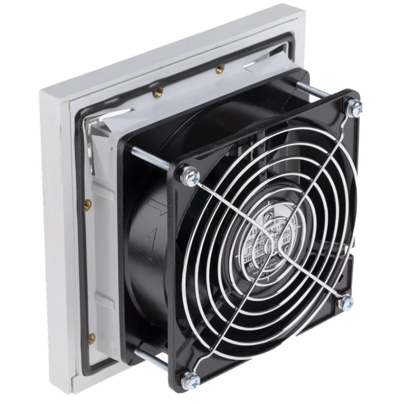 RS PRO 230V AC Filter Fan 15W, 113.8 m³/h Filtered Air Flow, 180.1 m³/h Unimpeded, IP55 IP54, 156 mm x 156 mm, Ball 175-9803