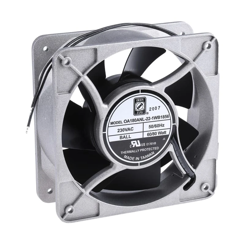 RS PRO Axial Fan, 230V AC, 80W Power, 679.6 m³/h Airflow, IP56 Rated, Ball Bearing, 180x180x65 mm IP56