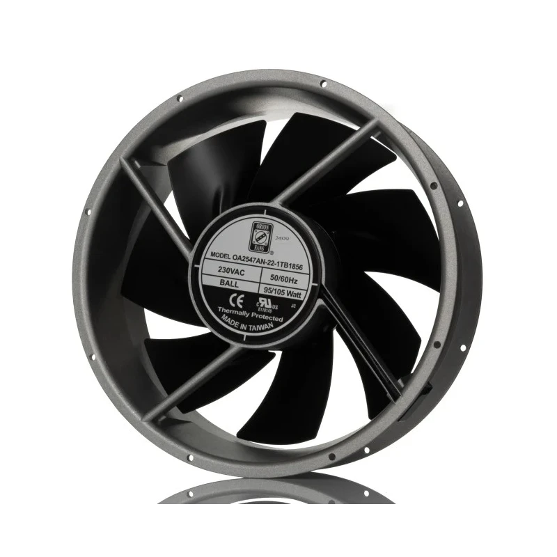 RS PRO AC Axial Fan, 230V ac, 105W Power, 1699 m³/h, 254mm Frame Size, IP56 Protection, Ball Bearing IP56