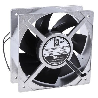 RS PRO AC Axial Fan, 230V AC, 80 W, 1002.4 m³/h Airflow, IP56, 205x205x72 mm, Ball Bearing, Model IP56