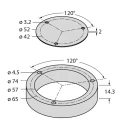 Turck Sensor Mounting & Fixing Frame for Inductive rotary encoder Ri-QR24 Series , 52 mm Diameter, 14.3 mm Height M4-QR24
