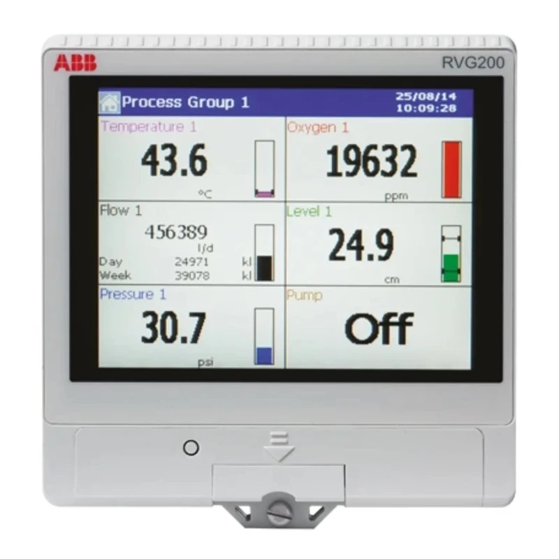 ABB RVG200 1-Channel Paperless Chart Recorder Current, Millivolt, Resistance, Temperature, Voltage RVG200A6A6Y0Y0A