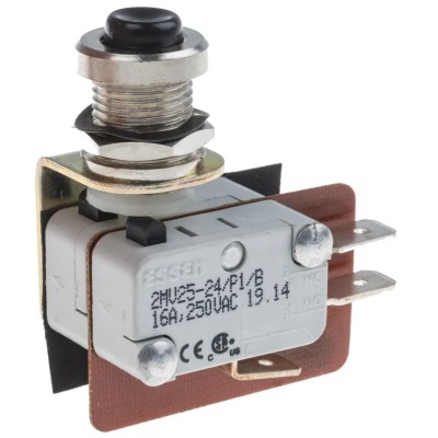 RS PRO Button Micro Switch Quick Connect Terminal 16A 250V AC DPST 804-6247