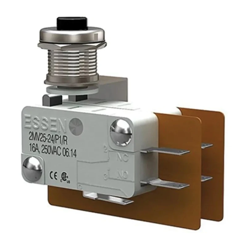 RS PRO Button Micro Switch Quick Connect Terminal 16A 250V AC DPST 804-6247