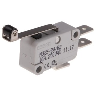 RS PRO Long Roller Lever Micro Switch Quick Connect Terminal 16A 250V AC SPDT 804-6259