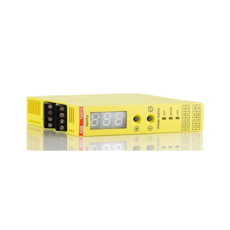 ABB Jokab 24V DC Safety Relay with 4 Safety Contacts, 3 NO/1 NC, Multi-Reset, DIN Rail Mount TSR10