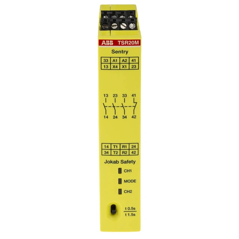 ABB Jokab Safety Relay, 375V dc Coil Voltage, 4 Safety Contacts, 3 NO/1 NC, Multi-Reset, Screw Terminals, CE Approved TSR20M
