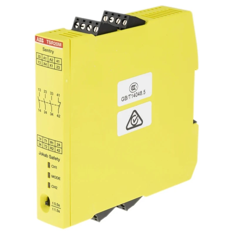 ABB Jokab Safety Relay, 375V dc Coil Voltage, 4 Safety Contacts, 3 NO/1 NC, Multi-Reset, Screw Terminals, CE Approved TSR20M