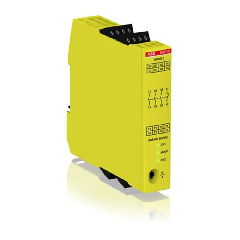 ABB Jokab 24V dc Safety Relay 4 Safety Contacts 3 NO/1 NC Multi-Reset DIN Rail SSR10 2TLA010050R0000