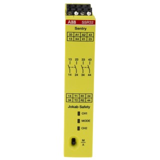 ABB Jokab 24V DC Safety Relay 4 Safety Contacts Multi-Reset SSR32 2TLA010052R0400