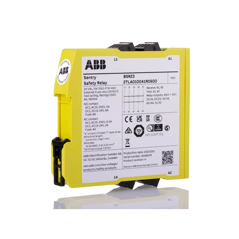 ABB Jokab 24V dc Expansion Module with 5 Safety Contacts and 4 NO/1 NC Contact Configuration BSR23