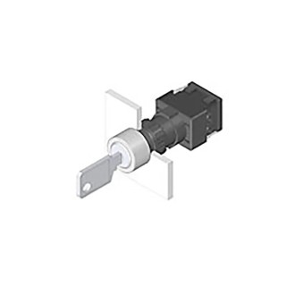 EAO IP65 Keylock Switch 5A 2-Way Latching Round Bezel 250V AC Silver Contacts 61-2201.0/DD