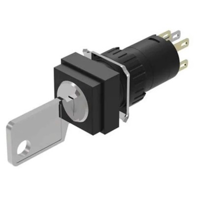 EAO IP65 Keylock Switch, 1 NO/1 NC Contact, 5A, 24V DC/250V AC, 2 Positions, Latching Operation IP65 IP65