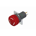 EAO 51 Series Emergency Stop Push Button Panel Mount with 16.2 mm Cutout, 1 NO/1 NC Contacts, IP65 Rating IP65