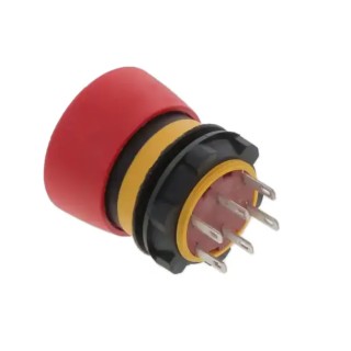 EAO 84 Series Twist Release Illuminated Emergency Stop Push Button, Panel Mount, 22 mm Cutout Diameter, 2 NC 84-5041.2B20