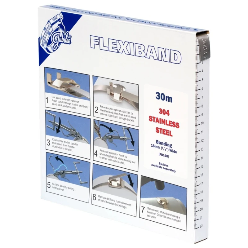 Jubilee Stainless Steel Sign Buckle with Flexiband High Strength Fastening System FB16B