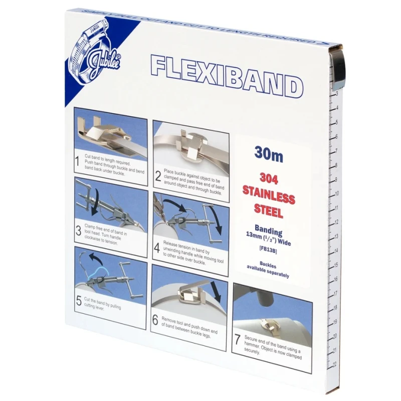 Jubilee Stainless Steel Sign Buckle Flexiband High Strength Band and Buckle System FB13B