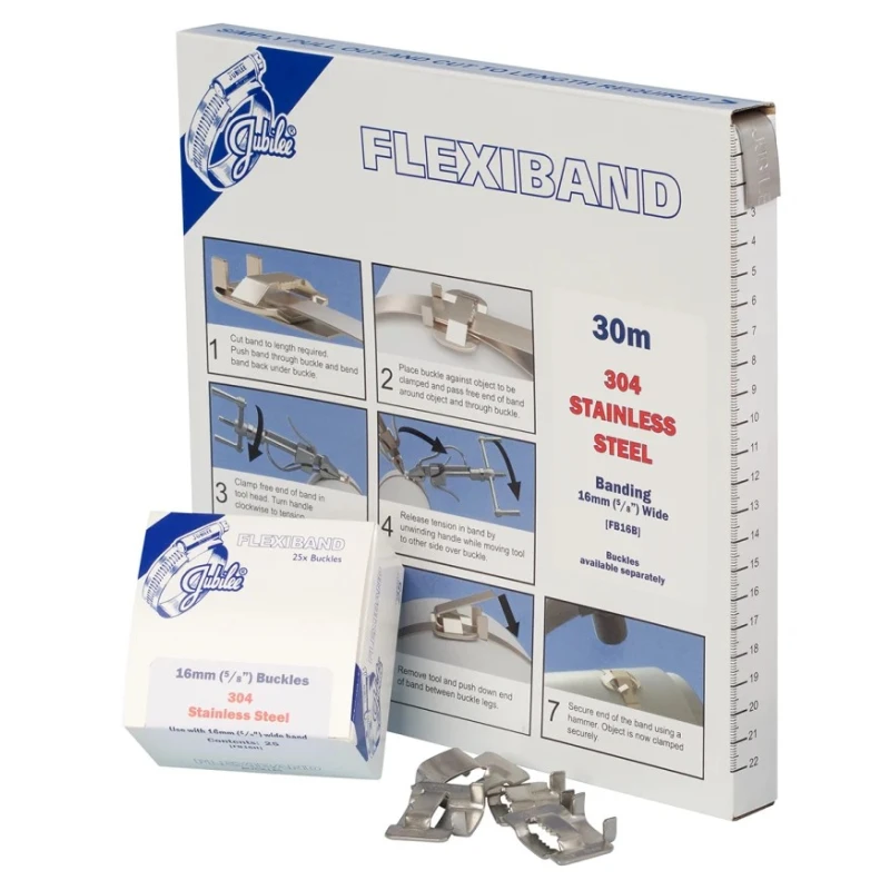 Jubilee Stainless Steel Sign Buckle with Flexiband High Strength Fastening System FB16B