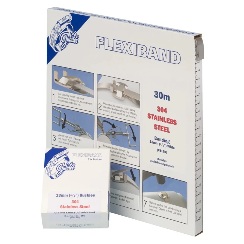 Jubilee Stainless Steel Sign Buckle Flexiband High Strength Band and Buckle System FB13B