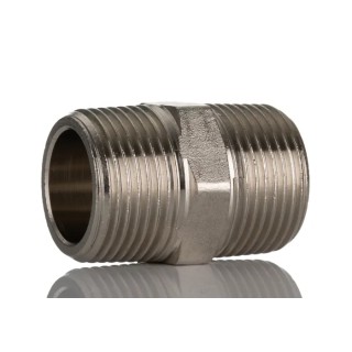 RS PRO Brass Pipe Fitting Straight 3/4 In BSPT Male Threaded Nipple Male BSPT 3/4 In to Male British Standard 176-0982