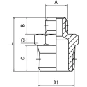 RS PRO Brass Pipe Fitting Straight Threaded Male BSPT 1/4 in to Male British Standard Parallel Pipe 176-0990